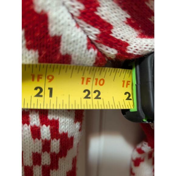 Ugly Christmas Sweater Sequin Rudolph Reindeer Red & Green, Juniors XXL 19 - Picture 8 of 10